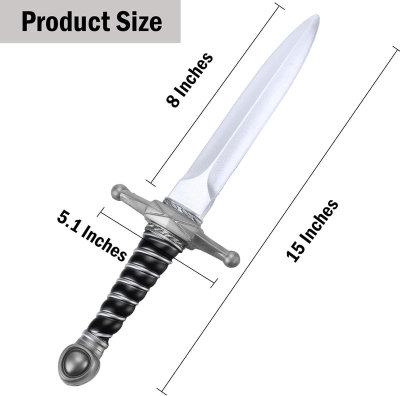 Hapdream 15" Fake Foam Swords Martial Arts Weapons, Realistic Dagger Knife Toy, Foam Short Sword Prop for Play Fighting and Assassins Costume Accessory - Image 3